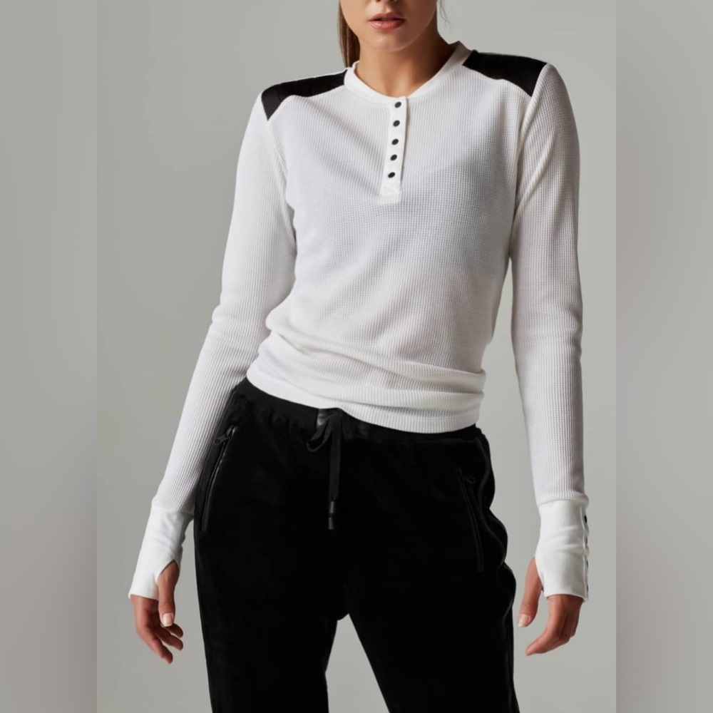 NWT Sold Out Blanc Noir Moto Henley Sz M